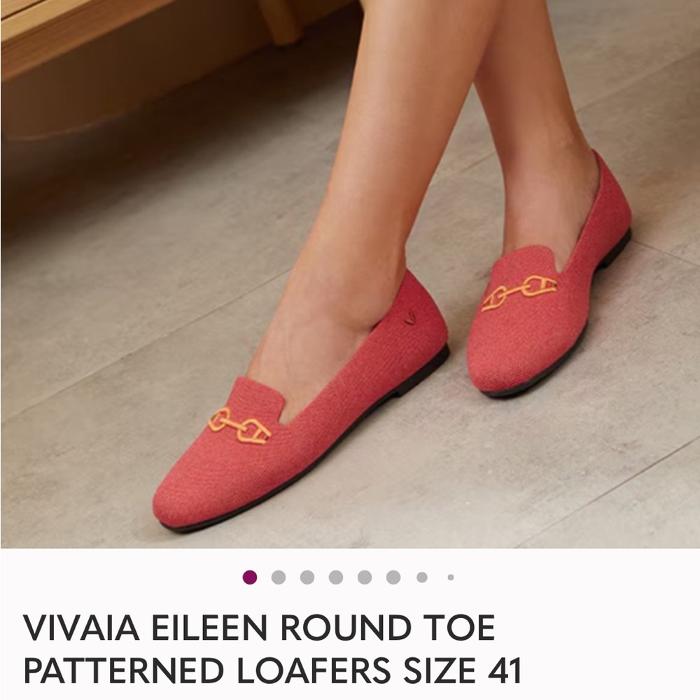 VIVAIA EILEEN ROUND TOE PATTERNED LOAFERS SIZE 41